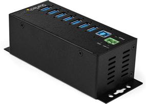 img 3 attached to StarTech.com 7 Port USB Hub with Power Adapter - Surge Protection - Industrial USB 3.0 Data Transfer Hub - Mountable (Din Rail, Wall, or Desk) - High Speed USB 3.1 Gen 1 5Gbps Hub (HB30A7AME)