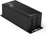startech.com 7 port usb hub with power adapter - surge protection - industrial usb 3.0 data transfer hub - mountable (din rail, wall, or desk) - high speed usb 3.1 gen 1 5gbps hub (hb30a7ame) logo