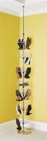 img 3 attached to Adjustable 6 Tier Floor-To-Ceiling Shoe Spinner with Basket by Whitmor