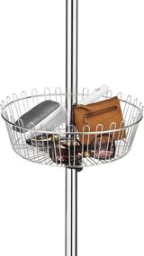 img 1 attached to Adjustable 6 Tier Floor-To-Ceiling Shoe Spinner with Basket by Whitmor