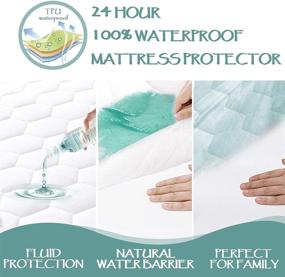 img 2 attached to 🛏️ Soft Breathable Queen Quilted Waterproof Mattress Pad Cover – Stretchable up to 21” Deep Pocket, Hollow Alternative Filling, Cooling Mattress Topper, Waterproof Mattress Protector