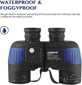 img 1 attached to 🔭 AOMEKIE 7X50 Marine Binoculars with Low Light Night Vision, Waterproof, Fogproof, Compass Rangefinder, BAK4 Prism Lens - Ideal for Navigation, Boating, Fishing, Water Sports, Hunting
