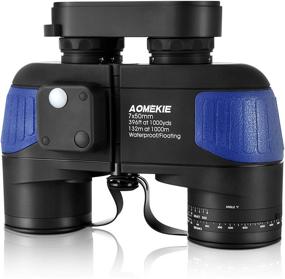 img 4 attached to 🔭 AOMEKIE 7X50 Marine Binoculars with Low Light Night Vision, Waterproof, Fogproof, Compass Rangefinder, BAK4 Prism Lens - Ideal for Navigation, Boating, Fishing, Water Sports, Hunting