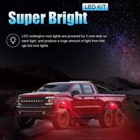 img 2 attached to 🌈 SUNPIE Rock Lights: 4 Pods RGB LED Rock Lights for Jeeps, ATVs, UTVs, Trucks—Music Sync APP, Remote Control, Timing Function Included