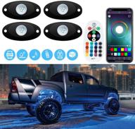 🌈 sunpie rock lights: 4 pods rgb led rock lights for jeeps, atvs, utvs, trucks—music sync app, remote control, timing function included logo