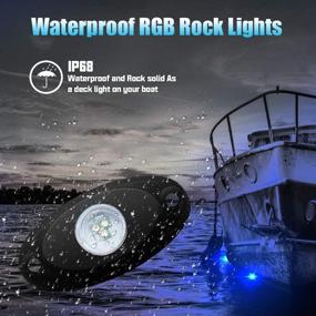 img 1 attached to 🌈 SUNPIE Rock Lights: 4 Pods RGB LED Rock Lights for Jeeps, ATVs, UTVs, Trucks—Music Sync APP, Remote Control, Timing Function Included