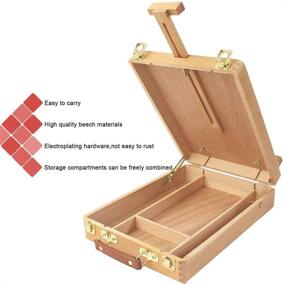 img 3 attached to Premium Wooden Tabletop Easel with Sketchbox - Art Easel for Painting, Desktop Painting Easel for Students, Artists, and Beginners