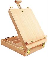 premium wooden tabletop easel with sketchbox - art easel for painting, desktop painting easel for students, artists, and beginners logo