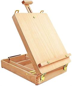 img 4 attached to Premium Wooden Tabletop Easel with Sketchbox - Art Easel for Painting, Desktop Painting Easel for Students, Artists, and Beginners