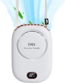 img 4 attached to 🌀 CWNOTBHY Portable Neck Fan, Mini Hanging Neck Fan with Adjustable Lanyard and Bracket, USB Rechargeable Hands-Free 3 Wind Speed Personal Fan for Indoor Outdoor Use (White)