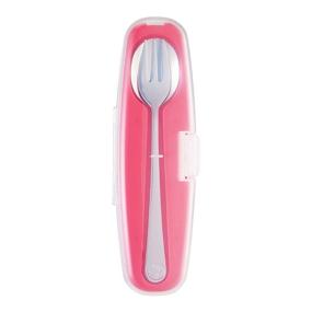 img 4 attached to 🍽️ Innobaby Din Din Smart Stainless Steel Spoon and Fork: BPA-Free Utensil Set for Kids and Toddlers in Pink with Carrying Case (DS-SSF02)