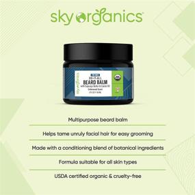 img 3 attached to Sky Organics Do-It-All Beard Balm for Men: Multipurpose Beard Moisturizer, Conditioner & Grooming Solution with Castor Oil - USDA Organic, Cruelty-Free