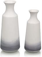 🏺 teresa's collections modern white and grey ceramic vase set - elegant decorative vases for home decor, mantel, fireplace, living room - 12" & 9.8" tall logo