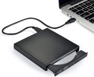 черный usb2.0 cd привод, blingco портативный внешний dvd привод, usb тонкий портативный cd-rw dvd-r combo burner плеер для ноутбука, ноутбука, пк, настольного компьютера. логотип