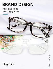 img 2 attached to 👓 5-Pack Blue Light Blocking Square Nerd Eyeglasses Readers with Clear Lens for Women and Men, Anti-UV & Glare Protection