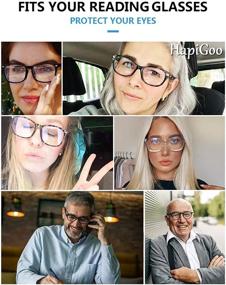 img 3 attached to 👓 5-Pack Blue Light Blocking Square Nerd Eyeglasses Readers with Clear Lens for Women and Men, Anti-UV & Glare Protection