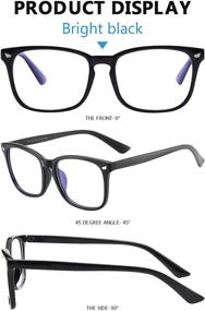 img 1 attached to 👓 5-Pack Blue Light Blocking Square Nerd Eyeglasses Readers with Clear Lens for Women and Men, Anti-UV & Glare Protection