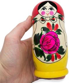img 1 attached to Timeless Beauty: Semenov Wooden Russian Nesting Dolls - A Perfect Keepsake