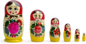 img 4 attached to Timeless Beauty: Semenov Wooden Russian Nesting Dolls - A Perfect Keepsake