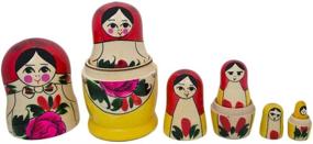img 3 attached to Timeless Beauty: Semenov Wooden Russian Nesting Dolls - A Perfect Keepsake