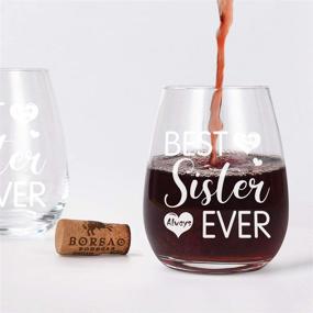 img 3 attached to 🍷 Sister Gifts: Best Sister Ever Love You Always - Stemless Wine Glass