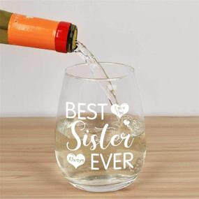 img 1 attached to 🍷 Sister Gifts: Best Sister Ever Love You Always - Stemless Wine Glass