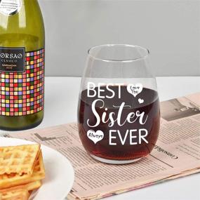 img 2 attached to 🍷 Sister Gifts: Best Sister Ever Love You Always - Stemless Wine Glass