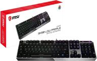 msi vigor gk50 low profile rgb mechanical gaming keyboard with kailh white low profile switches, brushed aluminum design, ergonomic keycaps, and rgb mystic light logo