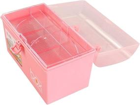 img 3 attached to Rinboat Pink Art Craft Storage Box: Lid, Handle, Household First Aid, 1 Pack