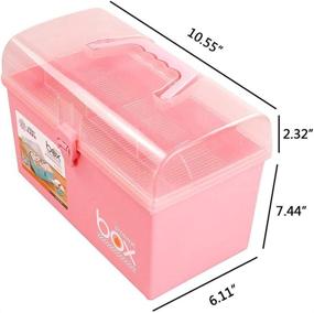 img 2 attached to Rinboat Pink Art Craft Storage Box: Lid, Handle, Household First Aid, 1 Pack