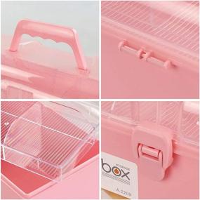 img 1 attached to Rinboat Pink Art Craft Storage Box: Lid, Handle, Household First Aid, 1 Pack