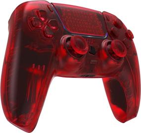 img 1 attached to Enhance Your PS5 Controller with eXtremeRate's Clear Red Full Set Housing Shell and Buttons: Custom Replacement Decorative Trim Shell for PlayStation 5 Controller