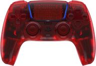 enhance your ps5 controller with extremerate's clear red full set housing shell and buttons: custom replacement decorative trim shell for playstation 5 controller логотип
