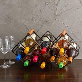 img 2 attached to 🍷 Gourmet Basics by Mikasa Stackable Wine Rack, Antique Black - Holds 12 Bottles