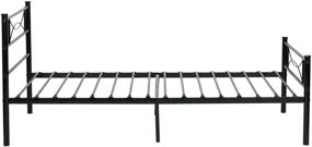 img 1 attached to 🛏️ SimLife Metal Bed Frame Twin Size: Sturdy 6 Leg Design with Two Headboards for Kids - Black Steel Platform Bed, Perfect Box Spring Replacement and Mattress Foundation