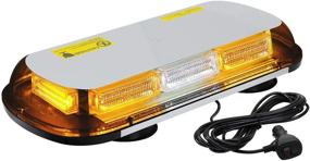 img 4 attached to 🚨 ASPL 64LED 17-inch Roof Top Strobe Lights, High Visibility Emergency Safety Warning LED Mini Strobe Light Bar with Magnetic Base for 12-24V Car, Trucks, Construction Vehicles (Amber White Amber)