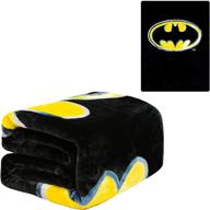 🦇 dc comics batman emblem twin blanket - black with yellow logo - 60'' x 80'' - warner bros officially licensed - super soft, thick, 100% polyester logo