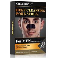 🧖 33 charcoal peel off strips - deep cleansing blackhead remover pore strips for men, nose area and face oil removal logo