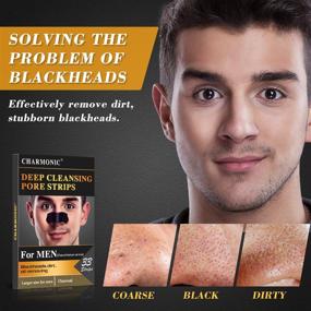 img 2 attached to 🧖 33 Charcoal Peel Off Strips - Deep Cleansing Blackhead Remover Pore Strips for Men, Nose Area and Face Oil Removal