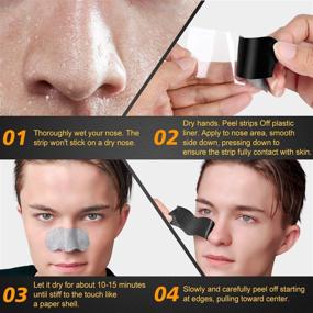 img 1 attached to 🧖 33 Charcoal Peel Off Strips - Deep Cleansing Blackhead Remover Pore Strips for Men, Nose Area and Face Oil Removal