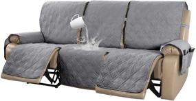 img 4 attached to 🛋️ Waterproof Recliner Sofa Cover: Protect Your 3-Seat Reclining Couch with 100% Waterproof and Washable Material - Ideal for Dogs and Pets - Non Slip Backing and Strap Included (Large, Dove)