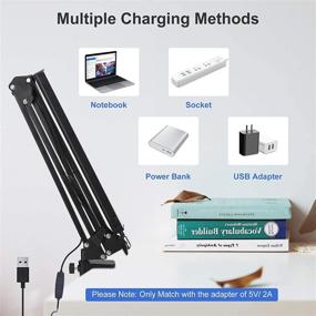 img 1 attached to 😊 Enhanced LED Desk Lamp with Metal Swing Arm: Eye-Caring & Dimmable, 3 Lighting Modes, 10 Brightness Levels for Study, Reading, Office Work – Includes Clamp