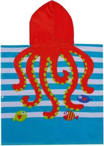 img 2 attached to 🐙 PERYOUN Octopus Hooded Poncho: 100% Cotton Bath/Beach/Pool Towel for Kids
