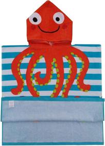 img 1 attached to 🐙 PERYOUN Octopus Hooded Poncho: 100% Cotton Bath/Beach/Pool Towel for Kids