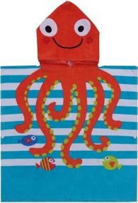 img 3 attached to 🐙 PERYOUN Octopus Hooded Poncho: 100% Cotton Bath/Beach/Pool Towel for Kids
