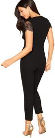 img 3 attached to MAKEMECHIC Womens Casual Sleeve Jumpsuit Women's Clothing and Jumpsuits, Rompers & Overalls