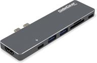 🔌 sidegear pro usb c hub for macbook pro 2020-2016 13in, 15in, 16in - thunderbolt 3, 100w pd, 4k hdmi, sd/microsd, 5gbps data - premium aluminum type-c adapter логотип