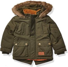 img 4 attached to Carters Heavyweight Advernture Parka Camel Boys' Clothing - Jackets & Coats