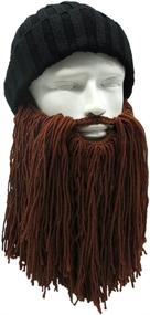 img 3 attached to 🏻 MerryJuly Men's Barbarian Vagabond Beanie: Foldaway Beard Hats with Viking Horns and Bearded Caps - The Ultimate Combination