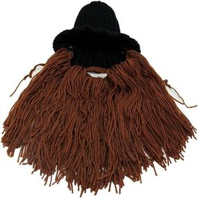 img 1 attached to 🏻 MerryJuly Men's Barbarian Vagabond Beanie: Foldaway Beard Hats with Viking Horns and Bearded Caps - The Ultimate Combination